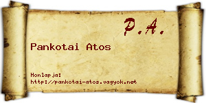Pankotai Atos névjegykártya